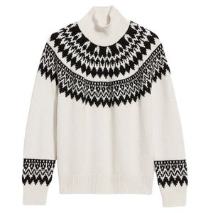 NWT Old Navy Fair Isle Sweater Black White Size S